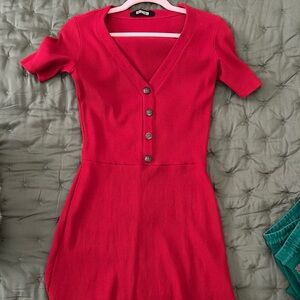 Reformation Vibrant Red Ribbed Top